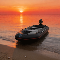 Bateau de pêche gonflable en PVC Hailebao, moteur électrique/à essence 4HP, capacité 5 personnes, pour le surf, la dérive, le ski nautique sur les lacs