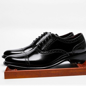 Chaussures Oxford pour hommes en cuir véritable imperméable, fabriquées à la main, pour mariage, formelles, décontractées, avec des sangles antidérapantes - Product Image 2