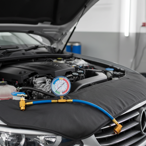 Kit de <span class=keywords><strong>recharge</strong></span> de <span class=keywords><strong>gaz</strong></span> R134A pour climatiseur de voiture avec tuyau en caoutchouc de 49 cm de longueur - Product Image 4