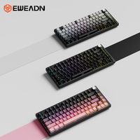 EWEADN DK75 Clavier mécanique 75% Mini clavier de jeu portable à interrupteur bleu mécanique avec LED RGB rétro-éclairé