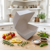 Boîte à hamburger en papier alimentaire personnalisée pour emporter, emballages pour ailes de poulet et hamburgers