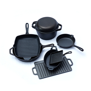 Klasik Dökme Demir 7 Parça Tencere Seti (Dutch Oven, Derin Tencere, Güveç Tenceresi, Kızartma Tavası) - Çevre Dostu Mutfak Gereçleri - Product Image 4