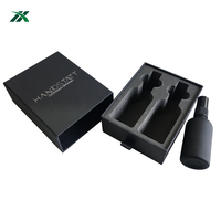 Boîte à tiroir coulissante noire mate recyclée EVA intérieur pour cosmétique huile essentielle outil de maquillage emballage crème pour les yeux stratification mate