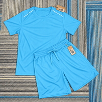 Komplettes Set Direkt vom Hersteller Atmungsaktives Schnelltrocknendes Fußballtrikot Antibakteriell Individuelles Logo Trainingsanzug für Herren Damen Jugendliche