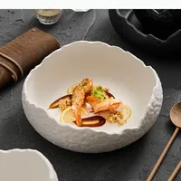 Mangkuk Sup Keramik Bentuk Tidak Beraturan, Piring Buah, Mangkuk Dessert, Piring Makan, Piring Dim Sum, Piring Sashimi, Nampan Camilan