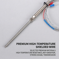 Sonda Termoeléctrica de 50/100/150/200 mm de Longitud Personalizable con Cable Trenzado Antiinterferencias para Extrusora, Horno y Maquinaria de Plástico