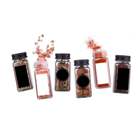 24 pièces de pots à épices carrés en verre sérigraphiés vides de 4oz/8oz (120ml), ensemble unique de pots à épices en verre pour sel et poivre, cuisine