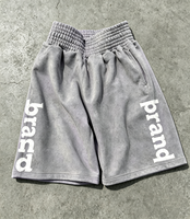 Short en molleton personnalisé de haute qualité, coupe ample, style vintage, imprimé sérigraphié, de la marque Street Wear