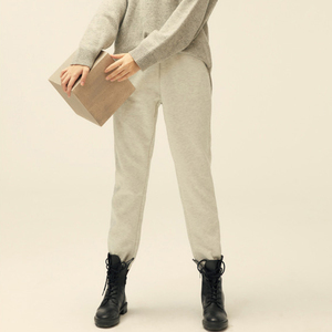 Gemaakt In China Inthek 100% Polyester Wasbare Casual Dames Essentiële Mid-Taille Lente Joggingbroek Zwart - Product Image 3