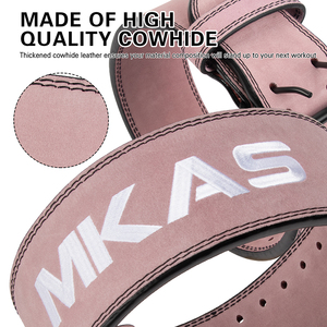 MKAS toptan Unisex özel spor eğitimi 10Mm spor deri ağırlık kaldırma kemer dana geniş halter kemeri - Product Image 4