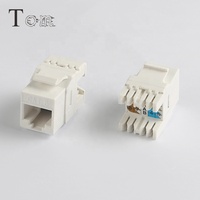 TOM-KJ-37 CAT5E/CAT6 UTP jack perforation type 180 diplôme télécommunication fiche modulaire prise murale Avec un cache-poussière