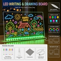 Tableau mémo en acrylique, calendrier de bureau, veilleuse, panneau publicitaire, lumière LED, calendrier de bureau transparent en acrylique, bloc-notes