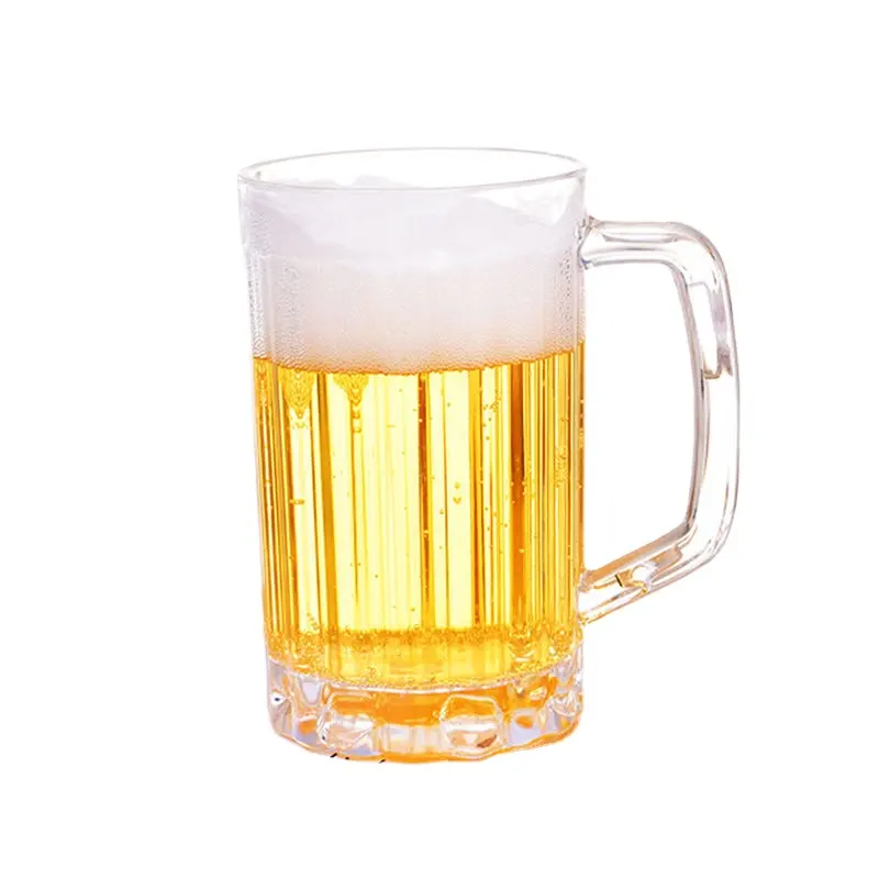 Factory Direct Clear White Plastic PP PS Acrylic Beer Drinking Cups Beer Mugs For Party For Bar 16oz Plastic Beer Can Cup
