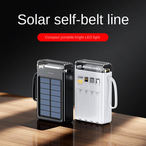 Banque d'alimentation <span class=keywords><strong>solaire</strong></span> 20000mAh avec 4 câbles intégrés, lampe torche LED, <span class=keywords><strong>portable</strong></span>, charge rapide 5V/2.1A pour le camping en plein air - Product Image 2