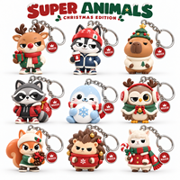Porte-clés de Noël 3D de haute qualité, porte-clés en PVC personnalisés, porte-clés mignons pour boîte surprise