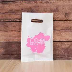 Custom Branded Plastic Shopping Bags Die Cut Plastic Bag Wholesale Thank You Black Blue Pink Plastic Shopping Bag For Boutique