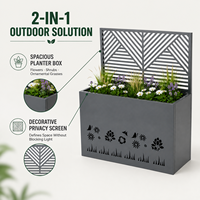 Jardinière surélevée en métal thermolaqué de luxe, nouveau design, avec écran d'intimité, bac à fleurs pour patio, fabrication OEM ODM