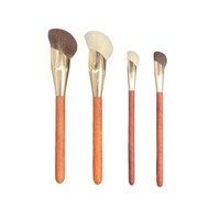 Pinceau de contour de qualité supérieure, grande et petite taille, poils de chèvre naturels, manche en bois de rose, pour maquillage professionnel
