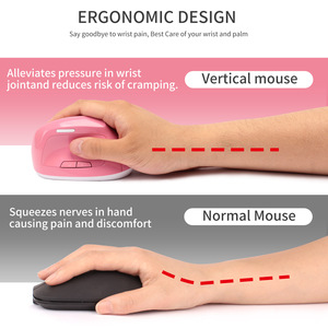 <span class=keywords><strong>Souris</strong></span> verticale sans fil ergonomique pour PC de jeu et bureau, 4 boutons, USB/2.4G, rechargeable - Product Image 3