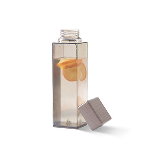 Bình Nước Hình Vuông 480Ml Không Chứa BPA Thân Thiện Với Môi Trường Logo Tùy Chỉnh Nắp Tre Vân Gỗ Cốc Nhựa Trong Suốt Cầm Tay - Product Image 4