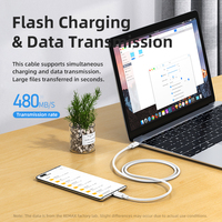 Chargeur pour ordinateur portable Remax RC-191 Pd 65W, câble de charge rapide USB Type C vers Type C
