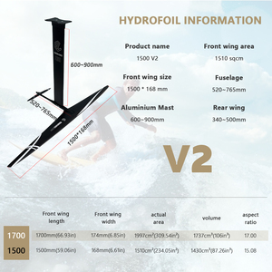 New ART V2 1500 Power Carbon Foil Board Extra-long Wingspan Front Wing/Rear Wing/fuselage/mast-Axis <b>Set</b> Hydrofoil Bag JFS ART V2 - Product Image 3