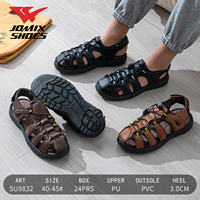 Sandalias de Pescador para Hombre Hechas a Mano de Alta Calidad con Parte Superior de PU, Transpirables, Ligeras, Antideslizantes y con Hebilla para Verano
