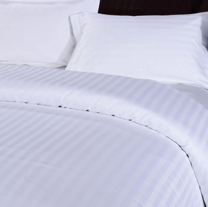 Ensemble de drap-housse de lit moderne 100% coton blanc 300TC hôtel lin solide 1cm/3cm literie tissée respirant toutes saisons - Product Image 2