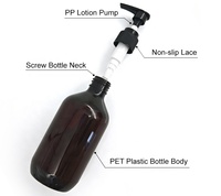 Bouteille vide de récipient de cosmétiques de pompe de shampooing lotion en plastique PET de 500ml personnalisée bouteille de savon liquide