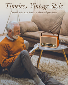 <span class=keywords><strong>Radio</strong></span> portable AM FM à brancher sur secteur, batterie rechargeable, haut-parleur Bluetooth avec lecture AUX TF USB, <span class=keywords><strong>radio</strong></span> <span class=keywords><strong>transistor</strong></span> rétro <span class=keywords><strong>vintage</strong></span> - Product Image 5