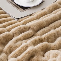 Plaid en fausse fourrure double face réversible, ultra doux, moelleux et chaud, pour canapé, lit, salon