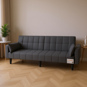 <b>Sofa</b> Bed Dark Gray Fabric 100% Polyester <b>Wood</b> <b>Frame</b> Convertible Modern Living Room 4 Seater - Product Image 2