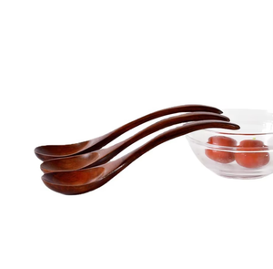 Cucchiaio da Zuppa Creativo Giapponese con Manico Curvo, in Legno Ecologico, Minimalista, per Campeggio, 18CM - Product Image 1