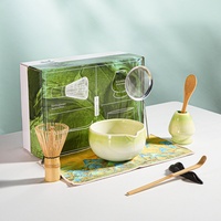 Kit de démarrage traditionnel japonais pour matcha à faible MOQ, comprenant un Chawan en céramique, un fouet, un tamis et une cuillère, coffret cadeau