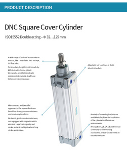 Cilindro <span class=keywords><strong>a</strong></span> copertura quadrata DNC ISO 6431 <span class=keywords><strong>a</strong></span> doppio effetto per l'agricoltura e l'edilizia - Product Image 4