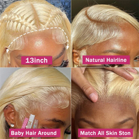 Perruque 613 de haute qualité, perruque en cheveux humains avec dentelle frontale 13x4, perruque complète en dentelle, densité 250, perruque frontale HD 13x6, perruque blonde ondulée pour femmes