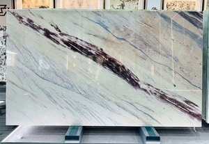 Dalle de marbre blanc <span class=keywords><strong>Cartier</strong></span> pour mur d'accentuation de luxe et plan de travail de cuisine - Product Image 6
