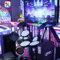 Machine de divertissement de jeu à pièces d'intérieur Machine de jeu de batterie d'arcade de musique électronique sur grand écran