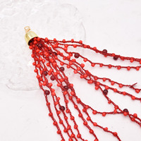 Collier multi-rangs de perles rouges, collier bohème exagéré à boutons perlés, accessoires Street Beat