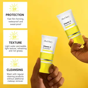 SheDiary Custom Private Label Organic Vitamin C Sunscreen SPF 50 Whitening Face Sunscreen Cream