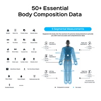 Balance connectée intelligente pour la composition corporelle avec application, 8 électrodes, analyseur de composition corporelle professionnel, capacité maximale 180 kg