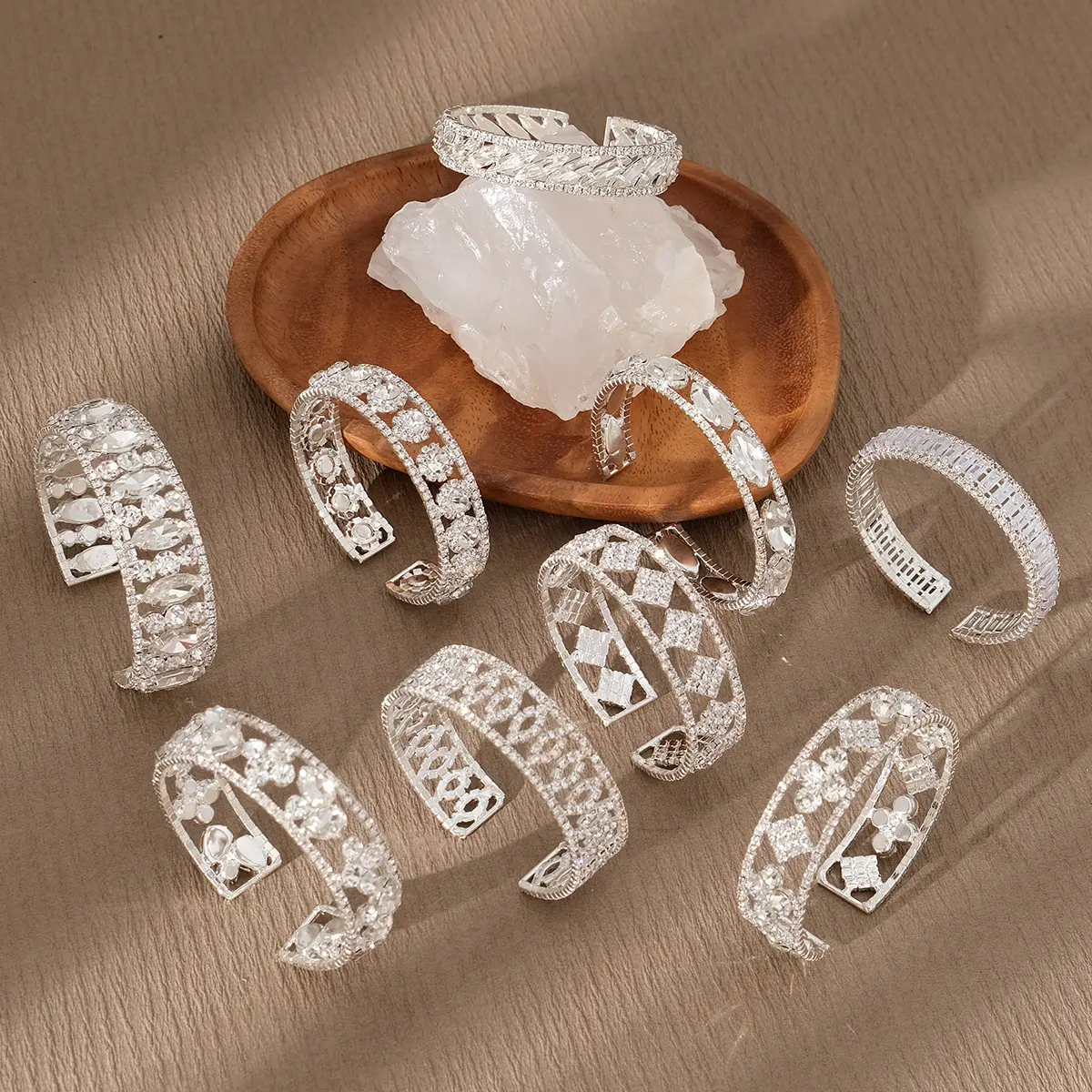 Huanhuan joia de casamento pulseira de noiva com acessórios moda luz luxuosa elástico strass
