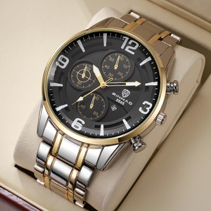Montre de style professionnel transfrontalier pour hommes, cadran rond, calendrier, multifonctionnelle, montre à quartz de luxe pour hommes - Product Image 2