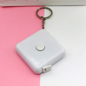 Hot Selling 1.5M <b>Mini</b> Square Keychain Measure Dual <b>Scale</b> Inch Cm Auto Retractable Soft Measuring Tape for Home Use - Product Image 1