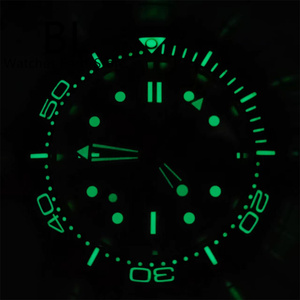 Reloj Premium BLIGER para hombre, 24 horas, bisel de cerámica, esfera luminosa verde, cristal de zafiro <span class=keywords><strong>GMT</strong></span> naranja - Product Image 3