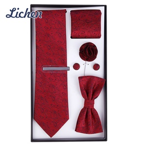 क्लासिक औपचारिक शैलियों लाल हार व्यापार सूट पॉलिएस्टर पुरुष टाई टाई टाई उपहार - Product Image 2