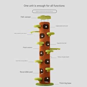 250-280cm Höhenverstellbarer Baumförmiger Katzenbaum - Vertikales Katzenmöbel für Mehrere Katzen mit Ruhekabinen & Kratzbaum - Product Image 5