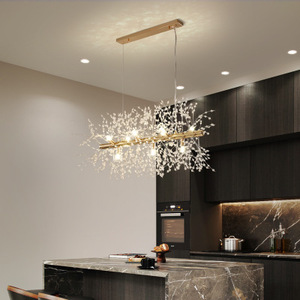 Salon pissenlit lustre LED boule abat-jour cristal suspension lampe décorative fleur cristal lustres pendentif lumières - Product Image 4