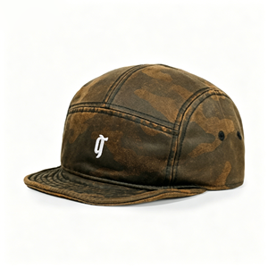 Premium Custom Design Embroidered Unisex Waterproof Laser Perforated Braided Rope 5-Panel 100% Polyester Baseball Hat - Product Image 1