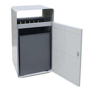 야외 직사각형 WPC 나무 쓰레기 용기 쓰레기통 외부 정원 안뜰 방수 재활용 쓰레기통 공공 쓰레기통 - Product Image 3